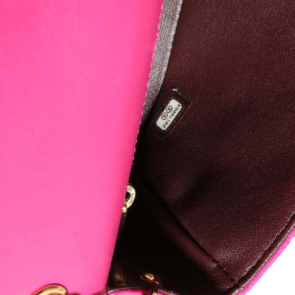 Chanel Fuchsia Jersey Quilted Chic With Me Mini Flap Bag - Picture 9 of 9